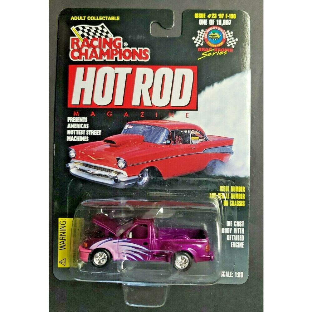 1998 Racing Champions #23 Hot Rod Mag '97 F-150 P/U Purple1:63 HW1